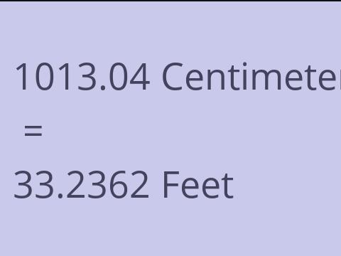 1013.04 CM TO FEET