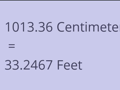 1013.36 CM TO FEET