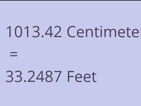 1013.42 CM TO FEET