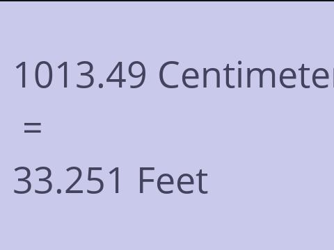 1013.49 CM TO FEET