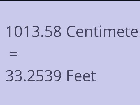 1013.58 CM TO FEET