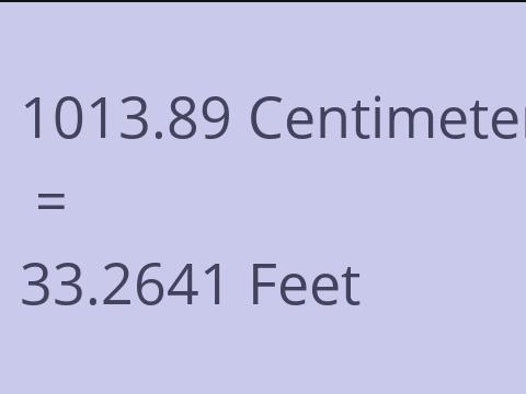 1013.89 CM TO FEET