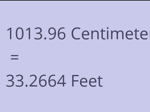 1013.96 CM TO FEET