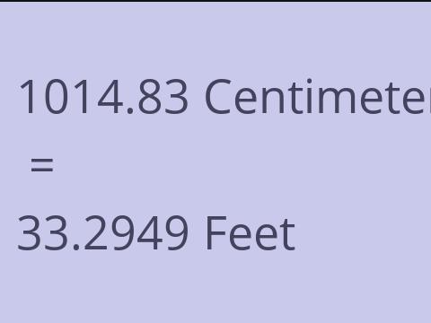 1014.83 CM TO FEET