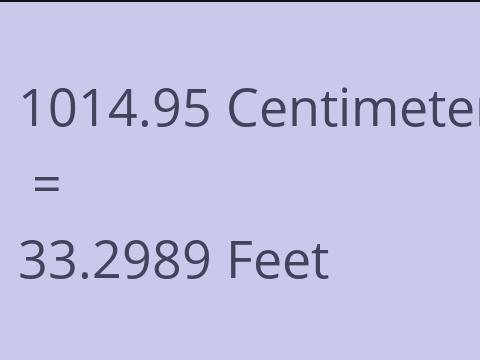 1014.95 CM TO FEET