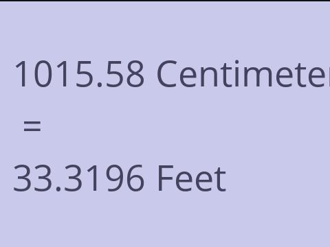 1015.58 CM TO FEET