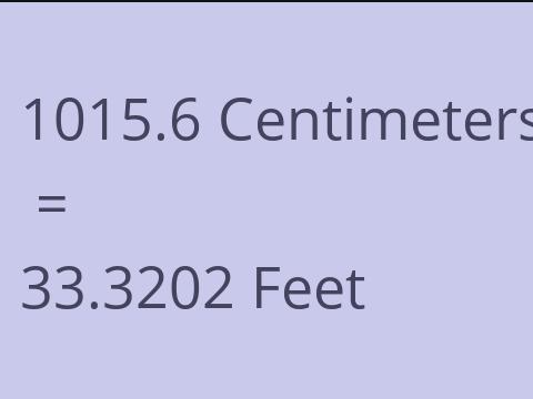 1015.6 CM TO FEET