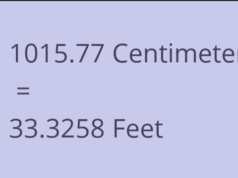 1015.77 CM TO FEET