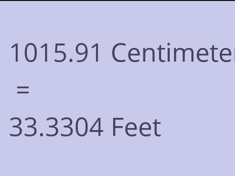 1015.91 CM TO FEET