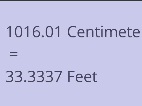 1016.01 CM TO FEET