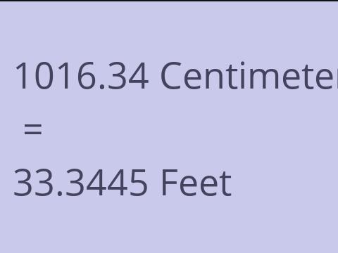 1016.34 CM TO FEET