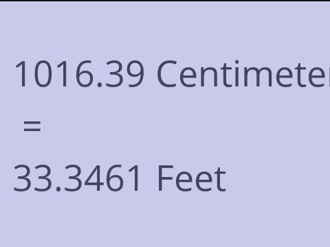 1016.39 CM TO FEET