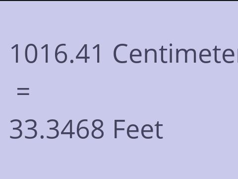 1016.41 CM TO FEET