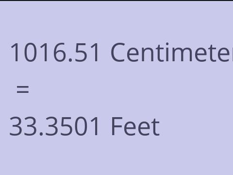 1016.51 CM TO FEET