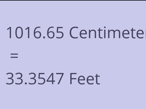 1016.65 CM TO FEET