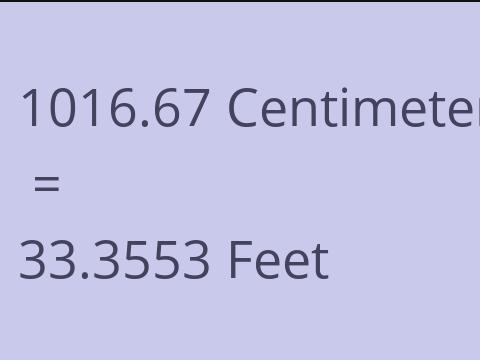 1016.67 CM TO FEET