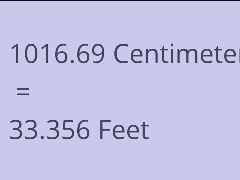 1016.69 CM TO FEET