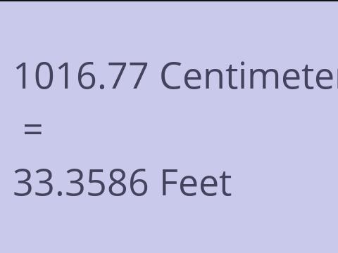 1016.77 CM TO FEET