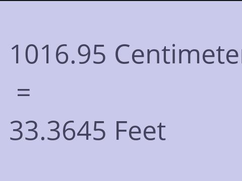 1016.95 CM TO FEET