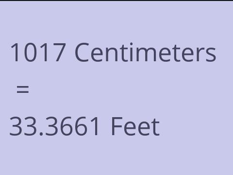 1017 CM TO FEET