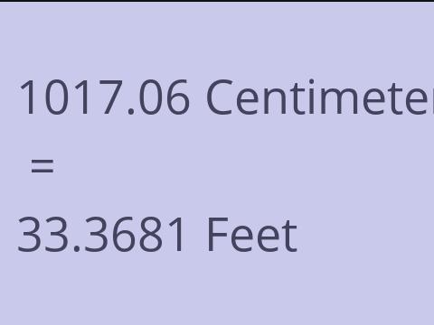 1017.06 CM TO FEET