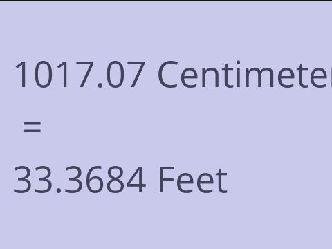 1017.07 CM TO FEET