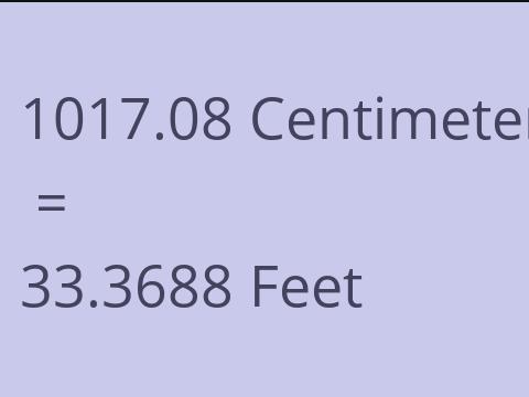 1017.08 CM TO FEET