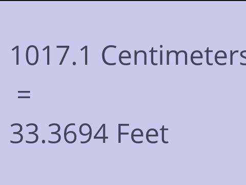 1017.1 CM TO FEET