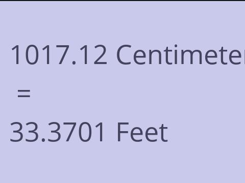 1017.12 CM TO FEET