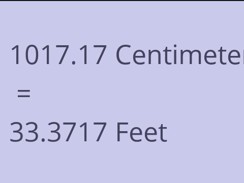 1017.17 CM TO FEET