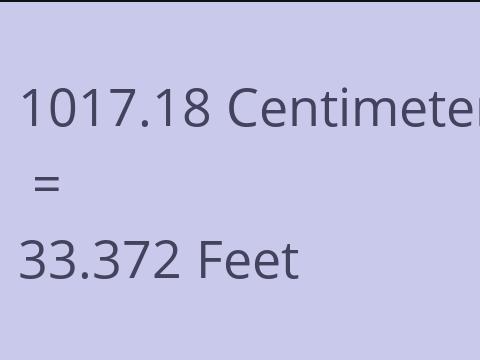 1017.18 CM TO FEET