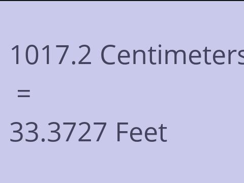 1017.2 CM TO FEET