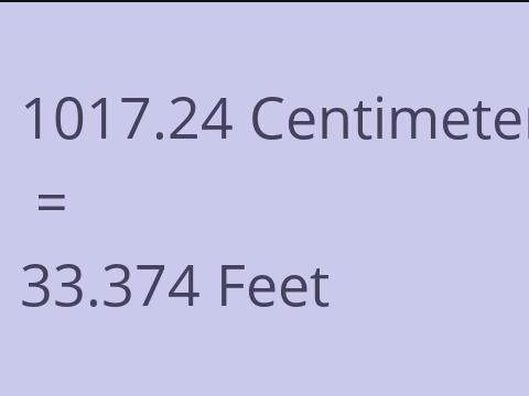 1017.24 CM TO FEET