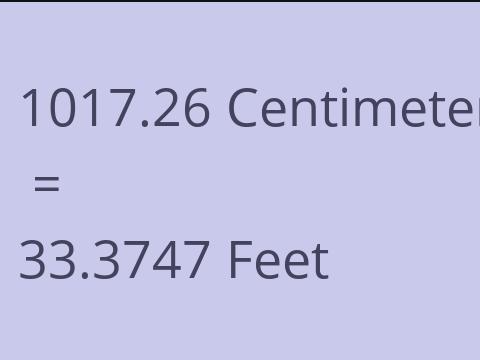 1017.26 CM TO FEET