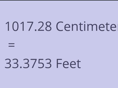 1017.28 CM TO FEET