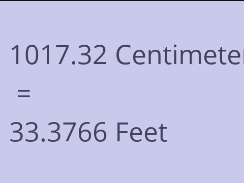 1017.32 CM TO FEET