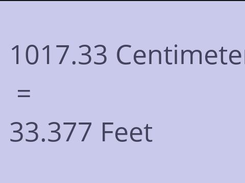 1017.33 CM TO FEET