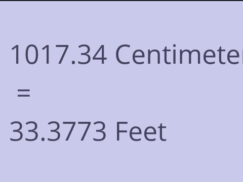 1017.34 CM TO FEET