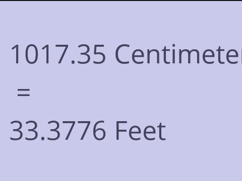 1017.35 CM TO FEET