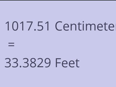 1017.51 CM TO FEET