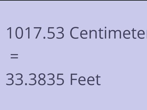 1017.53 CM TO FEET