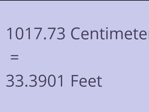 1017.73 CM TO FEET