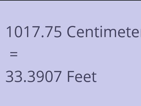 1017.75 CM TO FEET