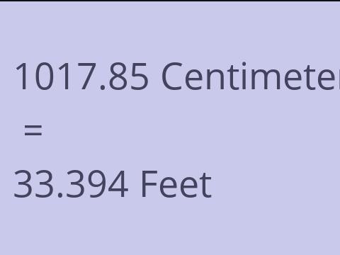 1017.85 CM TO FEET