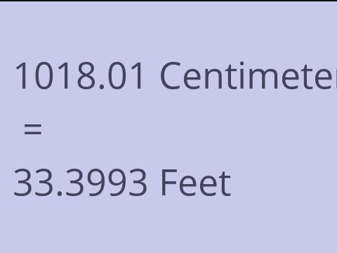 1018.01 CM TO FEET