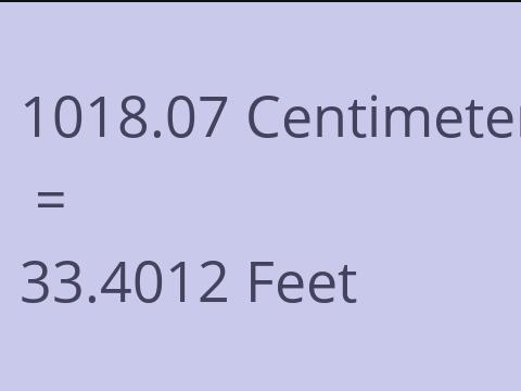 1018.07 CM TO FEET