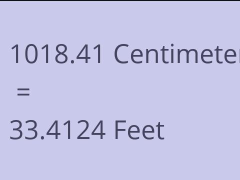 1018.41 CM TO FEET