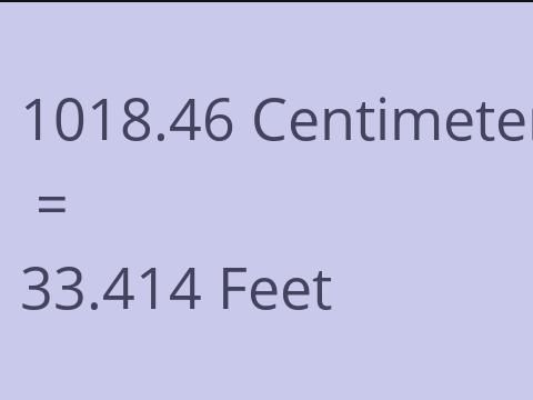 1018.46 CM TO FEET