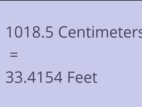 1018.5 CM TO FEET