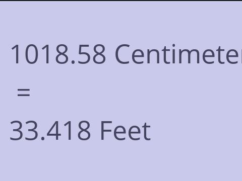 1018.58 CM TO FEET